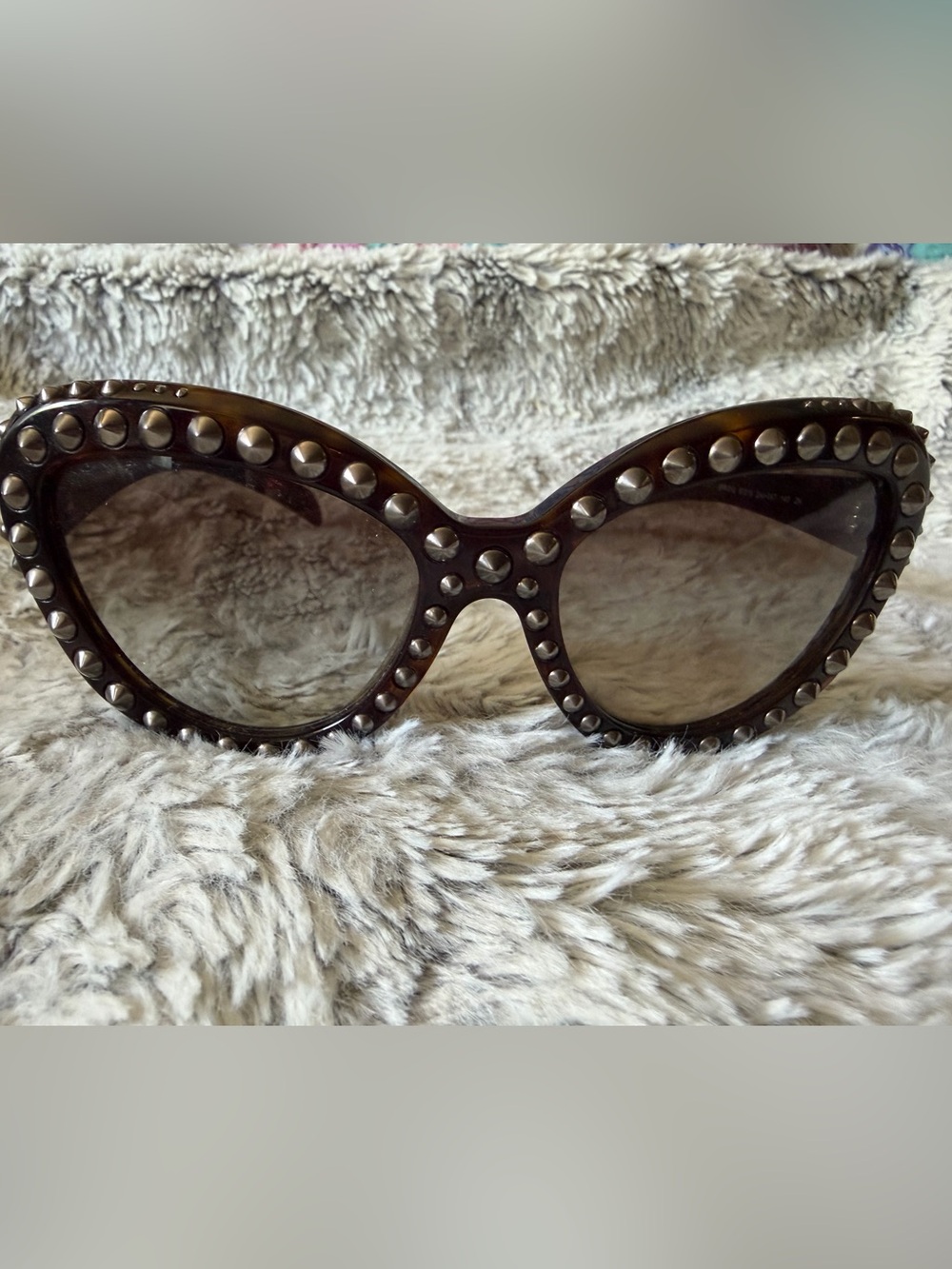 Prada Studded Cat-eye Sunglasses